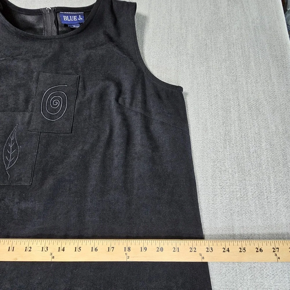 Blue J Maxi Dress Women's Round Neck Sleeveless XL Black Embroidered Soft Touch